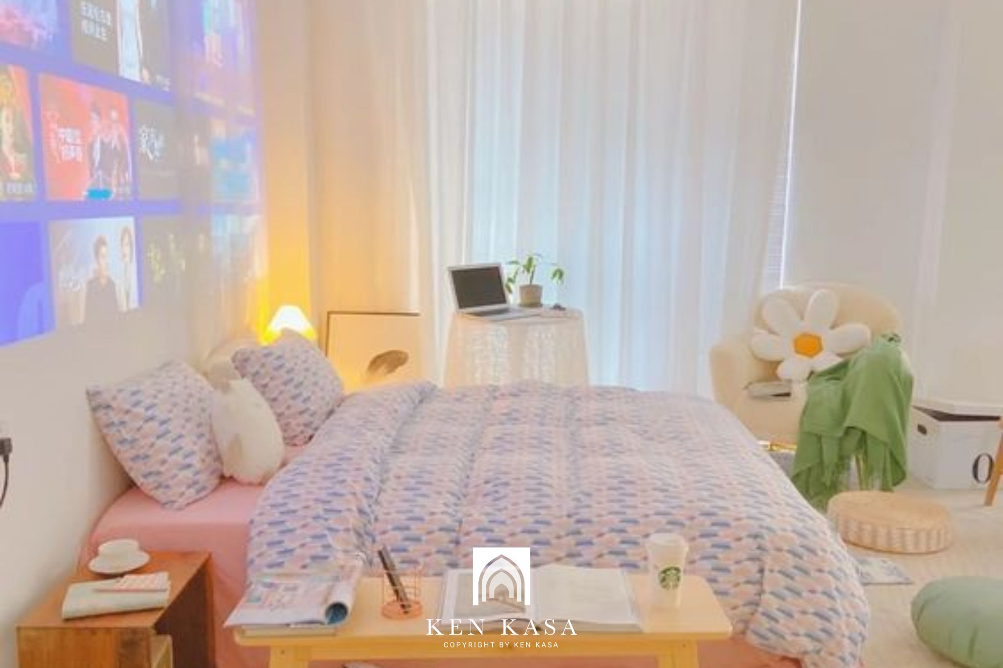 mẫu thiết kế phòng homestay giá rẻ màu pastel
